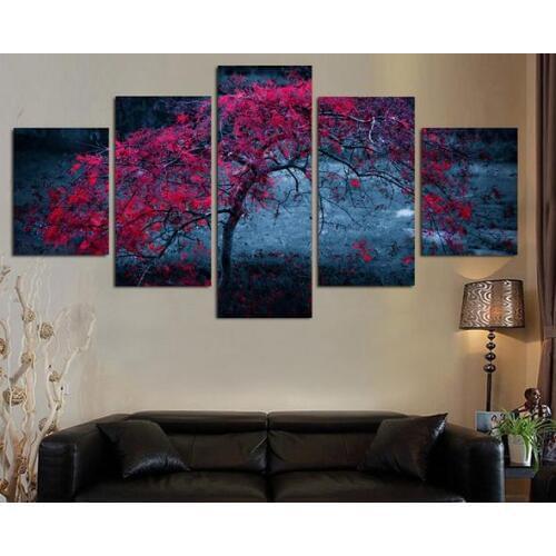 Large 5pcs Canvas Art Abstract tree canvas painting Wall Art For Living Room Home Decor Modern Art print Painting No framed