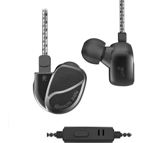 BQEYZ K2 In Ear Monitor Quad Drivers 2DD 2BA HiFi Noise Isolating Wired Headset Metal Shell Bass Earphones with Microphone