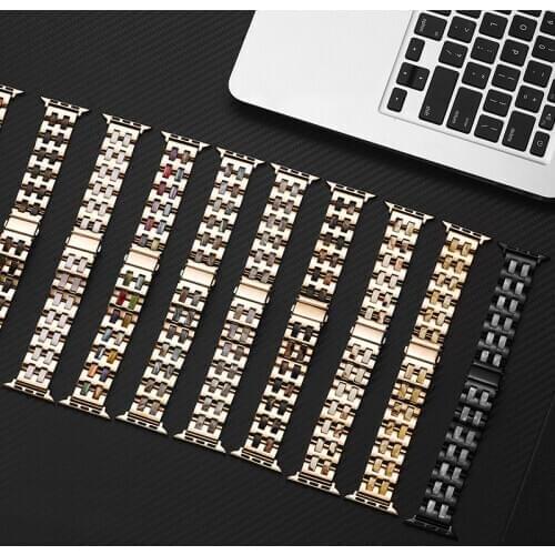 Luxury Stainless Steel link bracelet for apple watch band 44mm 42mm 40mm 38mm iwatch6 5 4 3 2Series