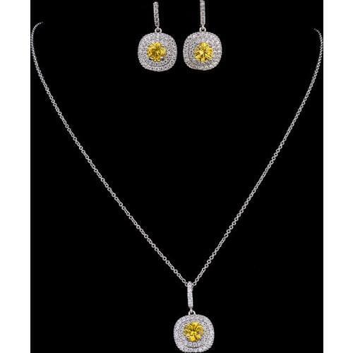 HIBRIDE Fashion Style Bridal Gifts CZ Stone Pave Cubic Zirconia Gold Color Link Chain Jewelry Sets For Women N-125