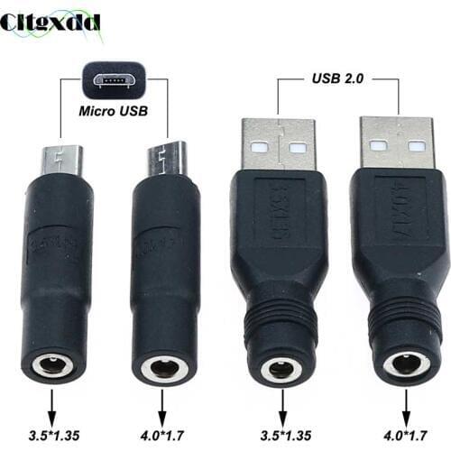 Cltgxdd 1PCS Micro USB / USB 2.0 Male to DC 3.5*1.35 / 4.0*1.7 mm Female Plug Jack Converter Laptop Adapter Connector