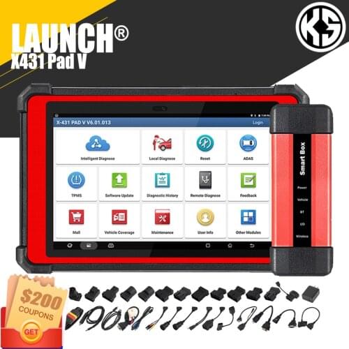 LAUNCH X431 PAD V Online Programming 10.1inch&5G Wi-Fi Diagnostic Scanner Tools Car OBD Obd2 Coder Reader ECU Coding Active Test