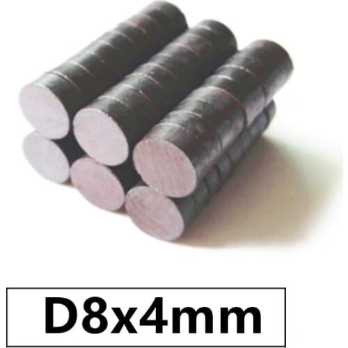 10 20 50 100 200pcs/lot Y30 Disk Ferrite Magnet 8*4 mm Permanent magnet 8mm x 4mm Black Round Speaker 8x4 mm