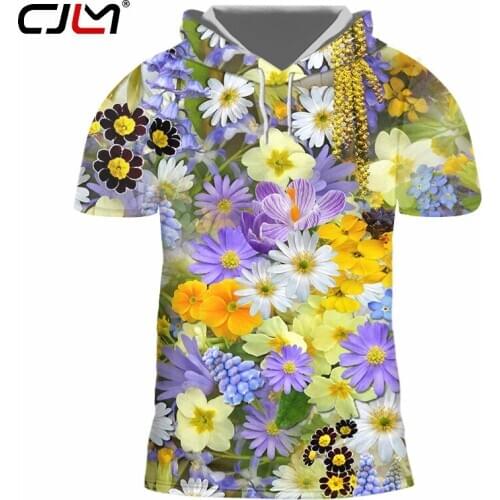 CJLM Summer Man art Short Sleeve O Neck T Shirts 3D Printed Flowers beautiful Colorful Dropshipping