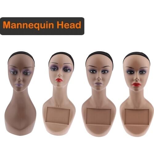 Female Bald Mannequin Training Head Cosmetology Practice African Manikin Head For Wigs Making Hair Styling Hat Display Makeup