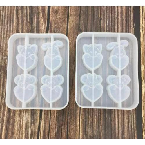 Kawaii Heart Procyon Silicone Mold DIY Jewelry Pendant Accessories Charms Handmade Resin Bear Cabochon Findings Cartoon Molds