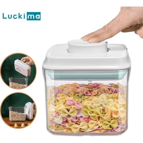 11 Capacities Food Storage Box Container One-button ON/OFF Sealed Jar Grain Storage Tank Cansfor Refrigerator Kitchen Keep Fresh