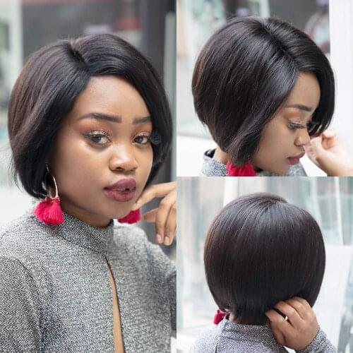 Short Lace Human Hair Wigs Bob Part Lace Human Hair Wig Straight Bob Wig For Black Women Cheap Wigs With Free Shipping