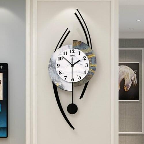 Luxury Large Wall Clock Living Room Pendulum Silent Creative Mute Nordic Modern Design Wall Clock Personality Home Decor DL60WC