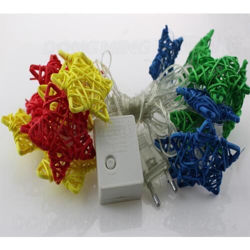 New Hot AC110V~ 220V RGB Flashing Led String Christmas Lights 5m/20leds Star light for Holiday/Party/Wedding Decoration