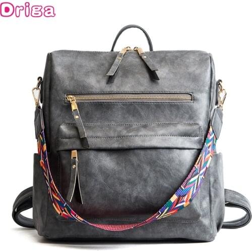 Fashion Bohemia Style Shoulder Bag PU Leather Travel Backpack High Quality School Bag for Girls Sac a Dos Feminina
