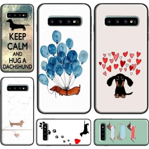 Cartoon Dachshund Sausage Dog Phone Case For Samsung Galaxy S10 Plus S8 S9 S10e S20 FE Note 9 10 Note 20 Ultra S21 Cover