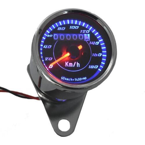 New Universal Motorcycle Speedometer Meter Double Color LED Light Odometer speed meter gauge Miles For Motorcycle hot selling