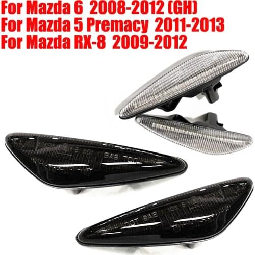 Pair Dynamic LED Side Repeater Marker Light Turn Signal Indicator Flasher Lamp For Mazda 6 GH Mazda5 CW Premacy RX-8