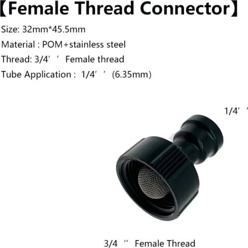 3/4" Female Thread Quick Connector water Tap Adapter for Garden Irrigation Watering Car Wash Water Gun Joint