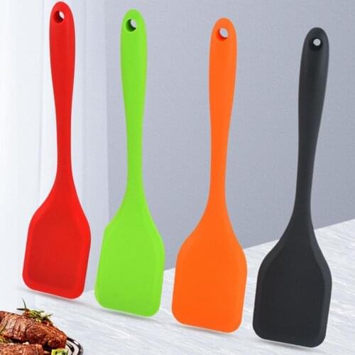 Hot Universal Heat Resistant Integrate Handle Silicone Spoon Scraper Spatula Ice Cream Cake For Kitchen Tool Utensil Convenience