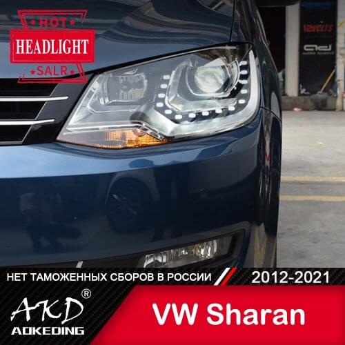 For Car VW Sharan Head Lamp 2012-2020 Car Accessory Fog Lights Day Running Light DRL H7 LED Bi Xenon Bulb MPV Sharan Headlights