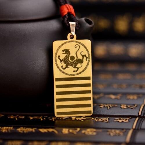Kaiguang five elements hexagram pendant, Copper necklaces for men and women, Supplement gold fu, good luck Pendant