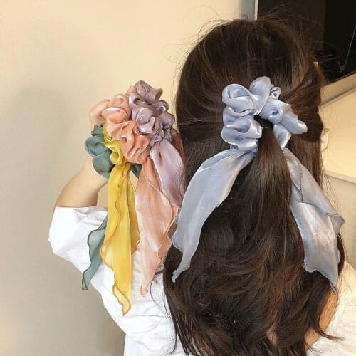 1PC Ponytail Hair Scrunchies Chiffon Hair Band Vintage Headwear Hair Accessories Hot Hair Scarf