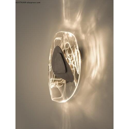 Light luxury atmospheric crystal wall lamp post modern minimalist hotel living room bedroom creative art wall light