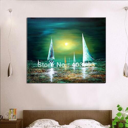 Modern abstract oil painting on canvas guaranteed wall art boat decorative wall pictures home decoration
