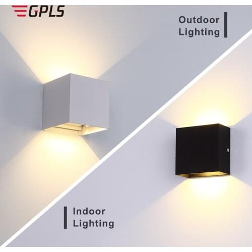 LED Wall Lamp 6W 12W Outdoor Waterproof Garden Porch Lighting Modern Simple AC85-265 Aluminum Indoor Art Wall Light