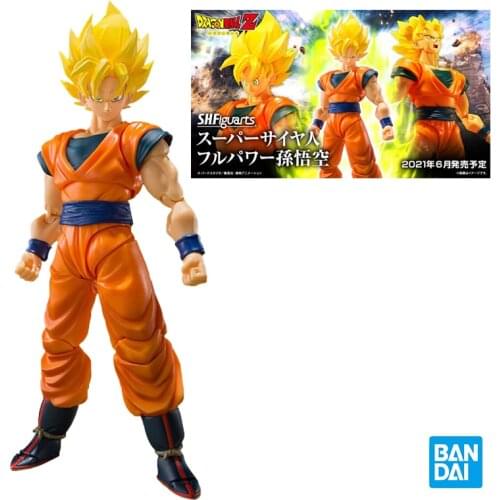 In Stock Bandai Anime Figure Shf Dragon Ball Cell Game Goku Super Saiyan Full Power 14Cm Collection Model Action Figure Gift