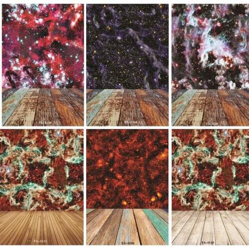 Vinyl Custom Photography Backdrops Prop Space Starry Sky and floor Theme Photography Background FA20419-91