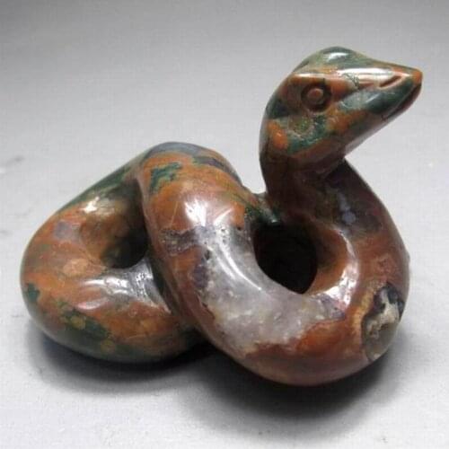 2" / 40g Jasper Snake Handmade Stone Carving - crystals and stones healing Mineral specimen Home Decor feng shui XX0603/30