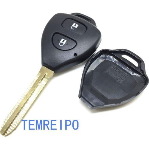 20pcs/lot Auto entry systen for toyota camry 2 buttons remote key shell toy43 replacement entry key uncut blade