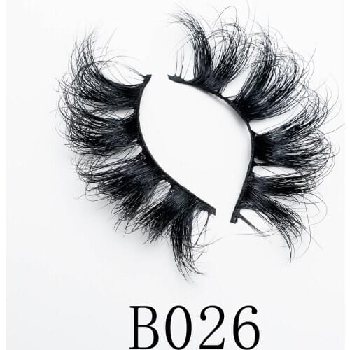 25mm 5D B26 Thick Long Fluffy Mink Lashes Natural Strip False 6D Eyelashes 3D Real Mink Lashes Makeup Eyelashes Extension
