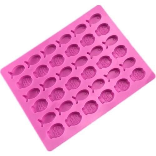 36 cavityGummy fish chocolate silicone mold fondant tool candy ice cube tray