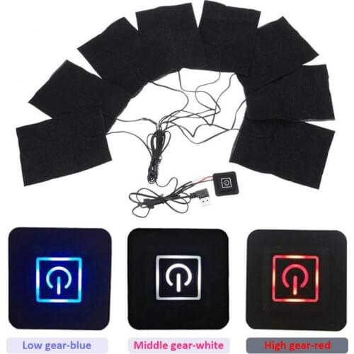 New 5 in 1 USB Clothes Heater Pad With 3 Gear Adjustable Temperature,Electric Heating Sheet Heating Warmer Pad For Vest