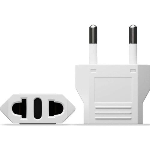 EU to US Power Plug Adapter AC100~250V 10A Black Blue White Orange