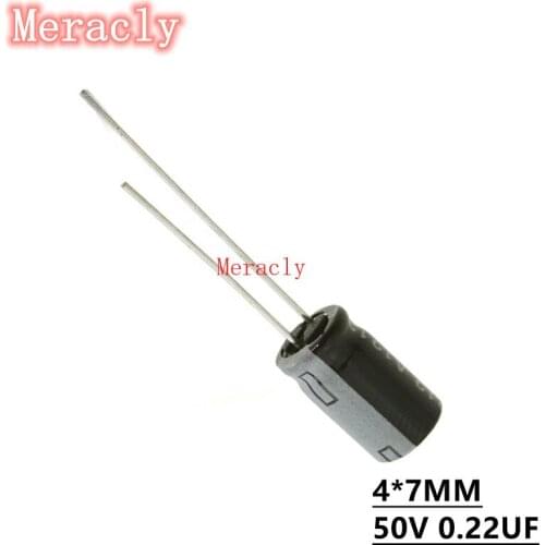 50PCS 50V 0.22UF Aluminum electrolytic capacitors Own factory long life High frequency and low resistance best quality 20