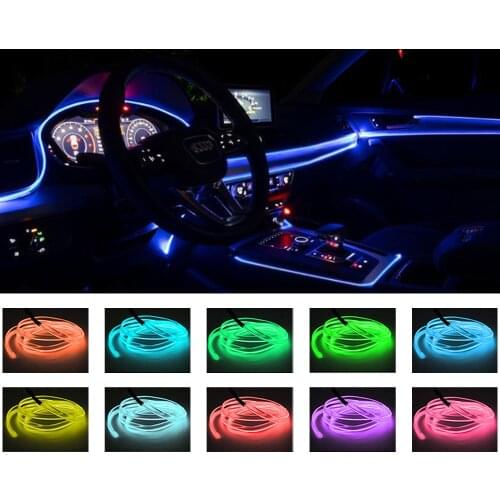 Car LED Strip Interior Atmosphere Lights Ambient Neon EL Cold Wire Lights USB Car products Decoration Assembly Lamps Accessories