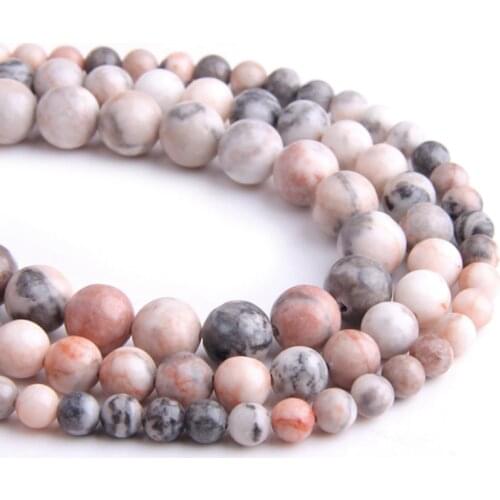 6 8 10 12mm Natural Pink Zebra Stone beads round smooth spacer jewelry Beads For jewelry Making Bracelet Necklace handmade gifts