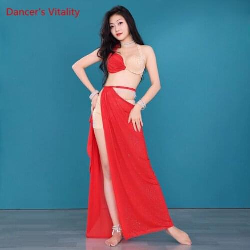 Belly Dance Bra Or Skirt Diamond-Studded Top Sequins Split Skirt Practice Clothes Female Adult Temperament Performance Clothing