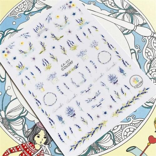 CA-121 CA-207 CA-386 wreath garland lei anadem 3D Back glue Nail Art Stickers Decals Sliders Nail ornament decoration