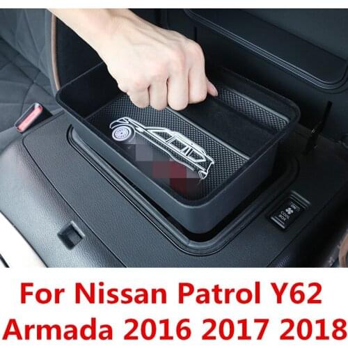 For Nissan Patrol Y62 Armada 2016 2017 2018 Car armrest box storage box central storage compartment compartment storage box