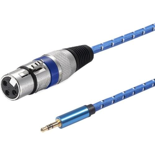Jack 3.5mm 1/8 Inch to XLR Male to Female Cable, XLR 3 Pin to Aux Cord for Smartphones, Laptops, Powered Speaker, Mixing Console