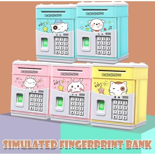5 Styles Cartoon Electronic ATM Password Piggy Bank Cash Coin Can Auto Scroll Paper Money Saving Box Gift for Kids