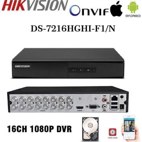 HD Hikvision English Version DS-7204/08/16HGHI-F1/N 1080P 4/8/16CH CCTV DVR for Analog/HDTVI/AHD/CVI Security Camera 1SATA