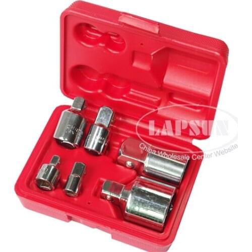 1 set(6pcs) 1/4" 3/8" 1/2" 3/4" inch Drive Socket Reducer Air Impact Heavy Duty Ratchet Adapter Tool Kit with Plastic Box