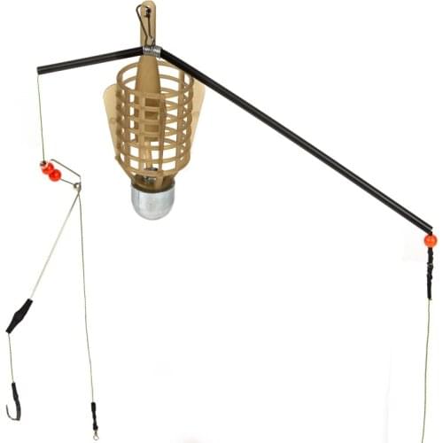 Fishing Lure Cage with Line Hooks 20G-50G Length 47CM Fish Bait Feeder Basket Holder Fishing Accessories