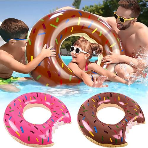 Summer Inflatable Swimming Ring Donut PVC Seat Rings Toy Buoy Mattress Outdoor Activities Pool Swimmings Ring Beach Party Toys