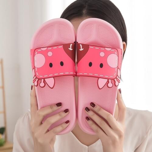 Summer Slippers Shower Pool Women Shoes Cute Cartoon Non-Slip Bathroom Slippers Indoor House Slide Men Couple Beach Slippers
