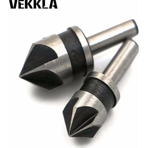 High Quality 2Pcs 82 Degree Chamfer Angle HSS 5 Flute Countersink Drill Bit Set Tool Counter Counter Sink Sets