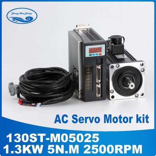 AC servo motor kits 1.3KW 5N.M 130ST-M05025 cnc servo kit servo motor driver kit