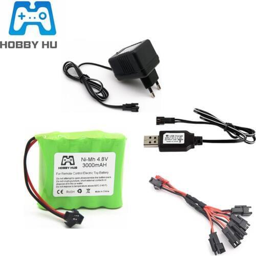 4.8v 3000mah NiMH Ni-MH Battery with Charger For Rc toys Cars Tanks Robots Boats Guns Ni-MH AA 4.8v Rechargeable Battery Pack